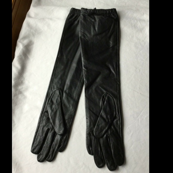 Leather OPERA Length Gloves 17” Brown SM